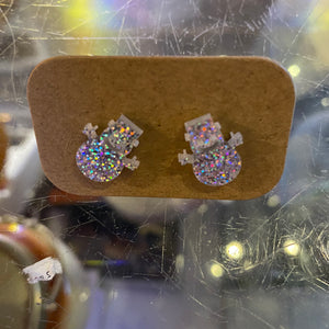 Y2K Jewellery- Silver Mini Snowman earrings