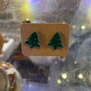 Y2K Jewellery- Green Mini Christmas earrings