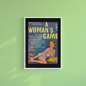 Large (A2) 16.5" x 23.4" inc Mount-Black-Its a Womans Game - Wall Art Print-Famous Rebel
