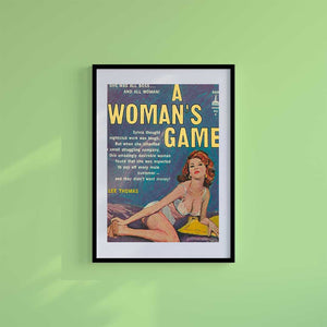 Large (A2) 16.5" x 23.4" inc Mount-White-Its a Womans Game - Wall Art Print-Famous Rebel