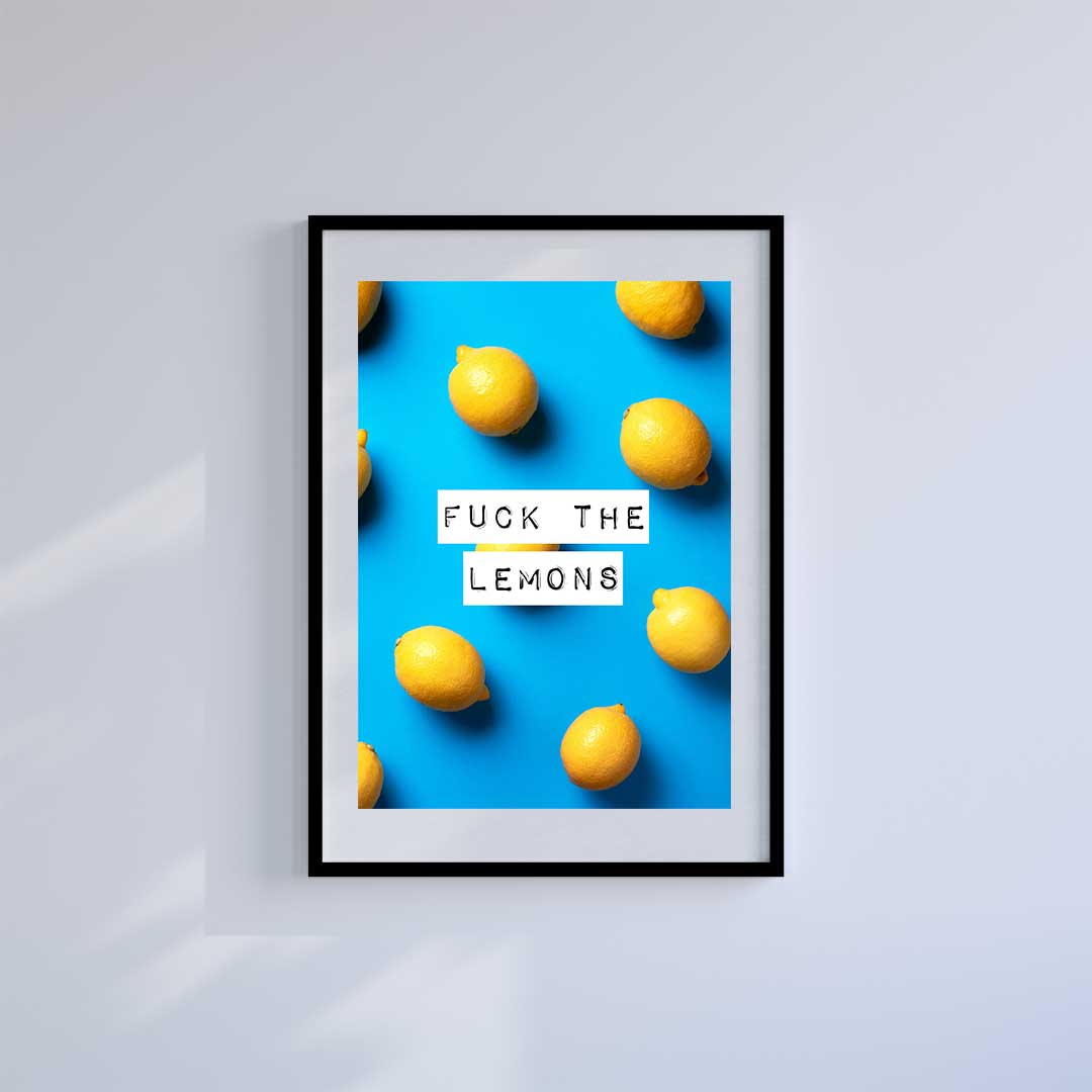 Medium (A3) 11.75" x 16.5" inc Mount-White-Lemon Life - Wall Art Print-Famous Rebel