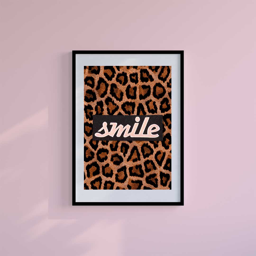 Large (A2) 16.5" x 23.4" inc Mount-White-Leopard Love - Wall Art Print-Famous Rebel