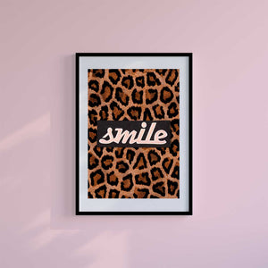 Large (A2) 16.5" x 23.4" inc Mount-White-Leopard Love - Wall Art Print-Famous Rebel