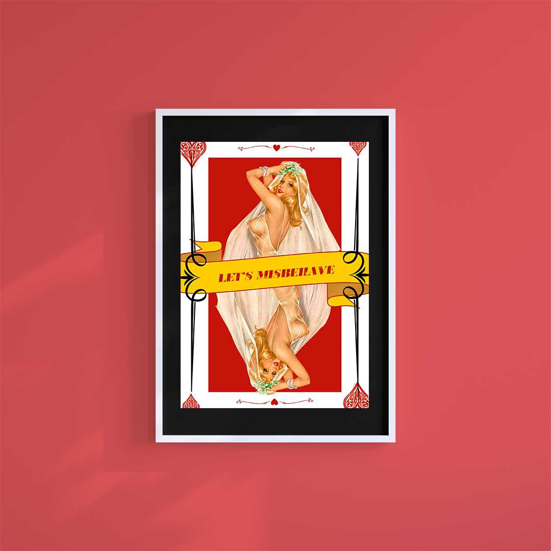 Large (A2) 16.5" x 23.4" inc Mount-Black-Lets Misbehave - Wall Art Print-Famous Rebel