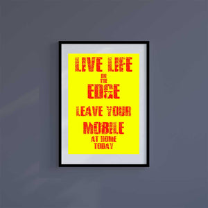 Large (A2) 16.5" x 23.4" inc Mount-White-Life On The Edge - Wall Art Print-Famous Rebel
