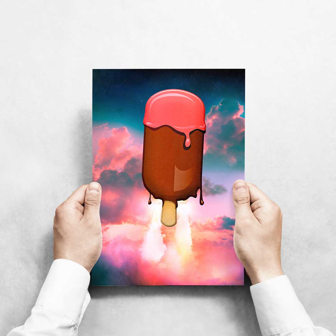 -Lift Off Lolly - Wall Art Print-Famous Rebel