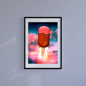 Large (A2) 16.5" x 23.4" inc Mount-White-Lift Off Lolly - Wall Art Print-Famous Rebel