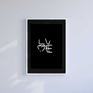 Large (A2) 16.5" x 23.4" inc Mount-Black-Love Neon - Wall Art Print-Famous Rebel