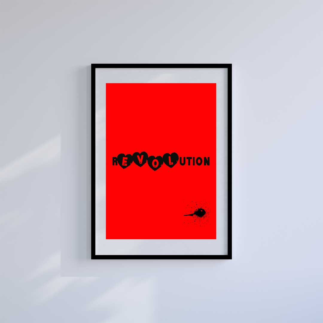 Large (A2) 16.5" x 23.4" inc Mount-White-Love Revolution - Wall Art Print-Famous Rebel