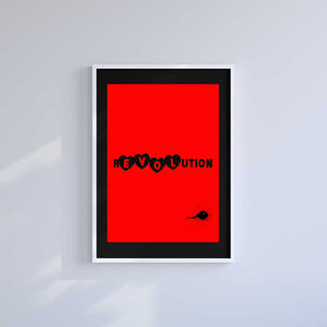 Medium (A3) 11.75" x 16.5" inc Mount-Black-Love Revolution - Wall Art Print-Famous Rebel