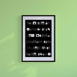 Large (A2) 16.5" x 23.4" inc Mount-White-Middle Fingers- Wall Art Print-Famous Rebel