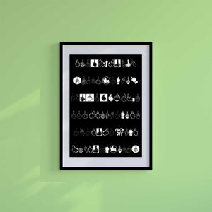 Medium (A3) 11.75" x 16.5" inc Mount-White-Middle Fingers- Wall Art Print-Famous Rebel