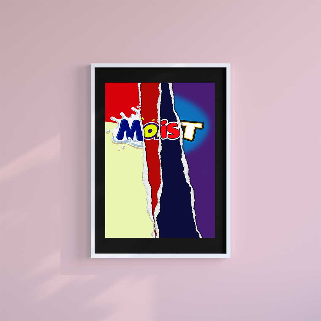Large (A2) 16.5" x 23.4" inc Mount-Black-Moist-Wall Art Print-Famous Rebel