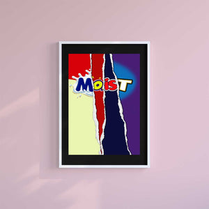 Large (A2) 16.5" x 23.4" inc Mount-Black-Moist-Wall Art Print-Famous Rebel