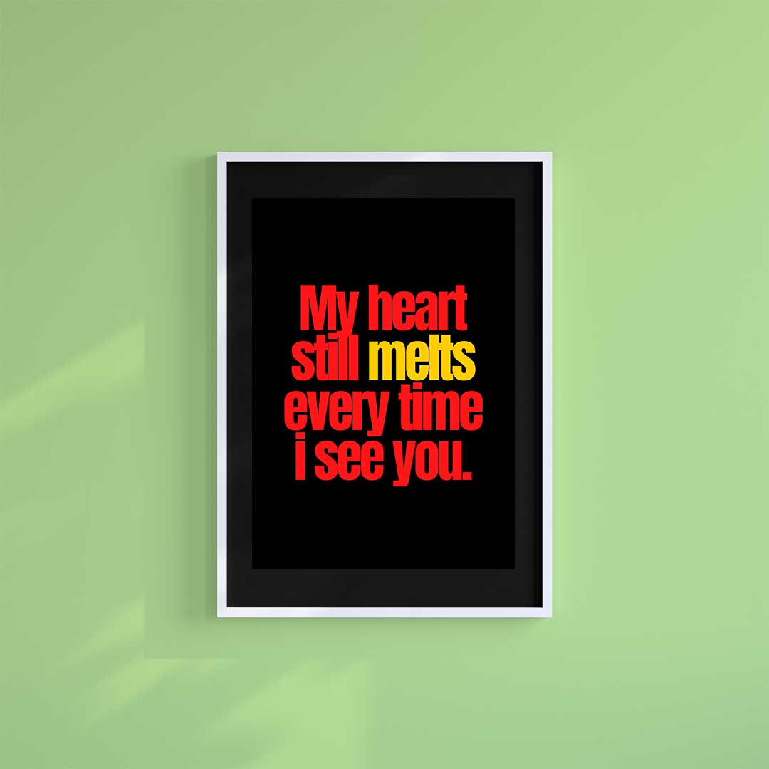 Medium (A3) 11.75" x 16.5" inc Mount-Black-My Heart- Wall Art Print-Famous Rebel