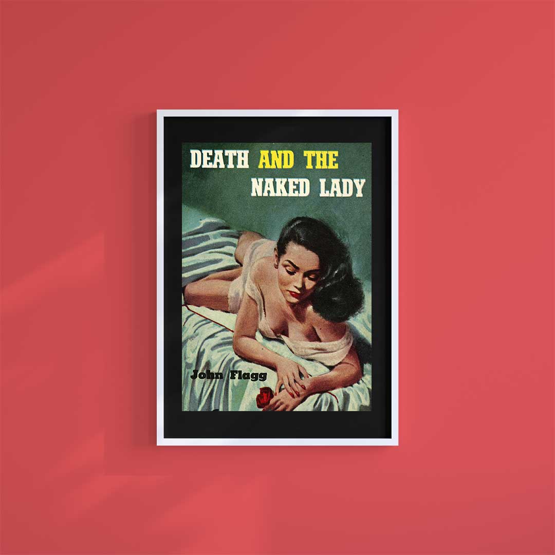 Medium (A3) 11.75" x 16.5" inc Mount-Black-Naked Lady - Wall Art Print-Famous Rebel