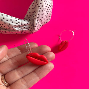 Neon Leopard Design- Lip Hoop Earrings-Famous Rebel