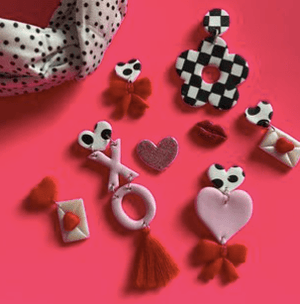 Neon Leopard Design- XO Tassel Heart Earrings-Famous Rebel