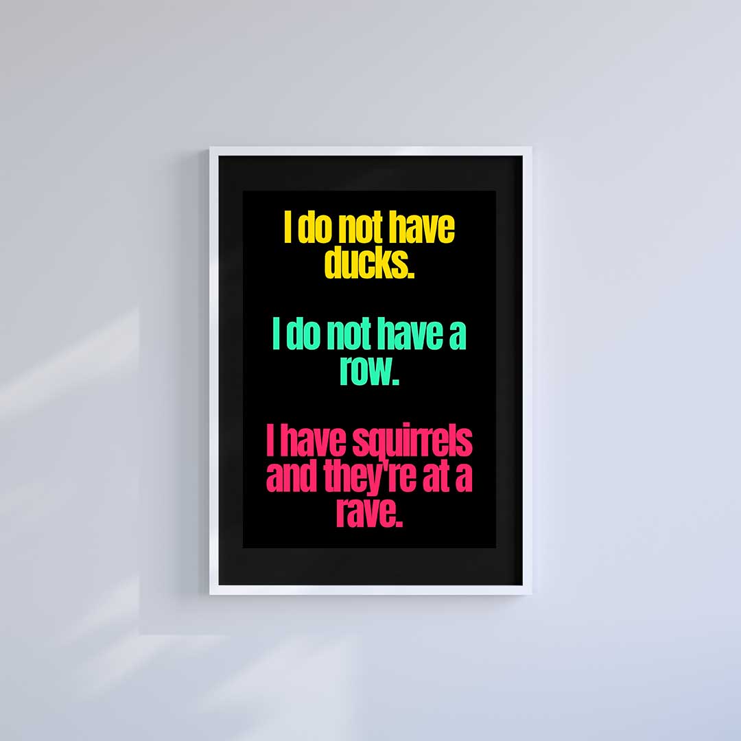 Large (A2) 16.5" x 23.4" inc Mount-Black-No Ducks. No Row.- Wall Art Print-Famous Rebel