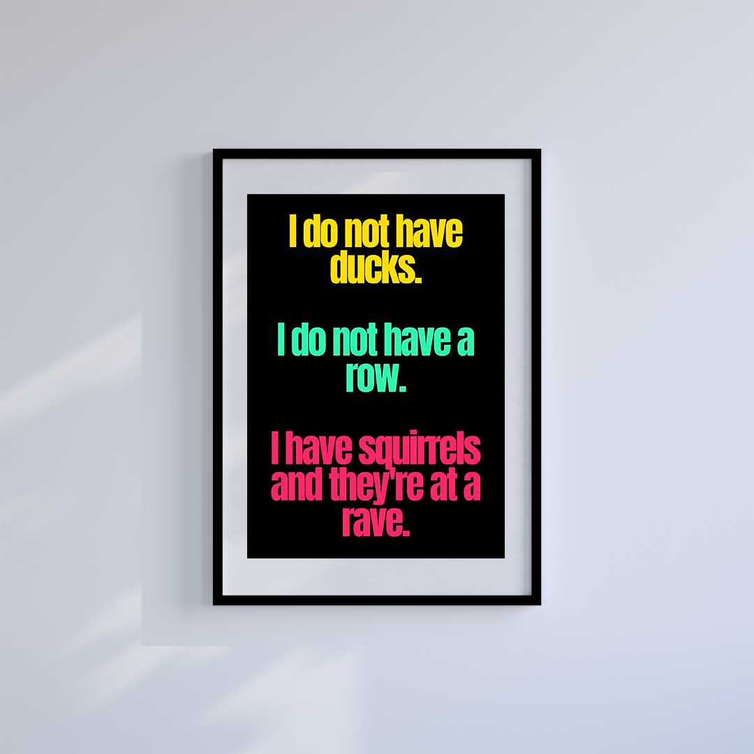Large (A2) 16.5" x 23.4" inc Mount-White-No Ducks. No Row.- Wall Art Print-Famous Rebel