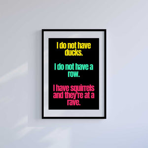 Large (A2) 16.5" x 23.4" inc Mount-White-No Ducks. No Row.- Wall Art Print-Famous Rebel