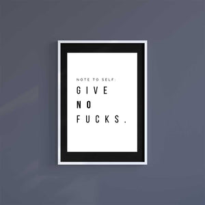 Large (A2) 16.5" x 23.4" inc Mount-Black-No F**** - Wall Art Print-Famous Rebel