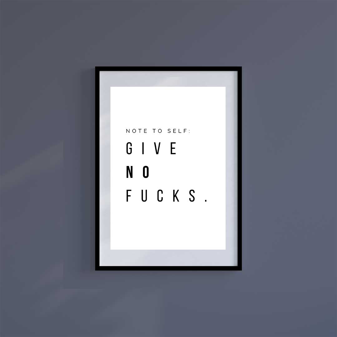 Large (A2) 16.5" x 23.4" inc Mount-White-No F**** - Wall Art Print-Famous Rebel