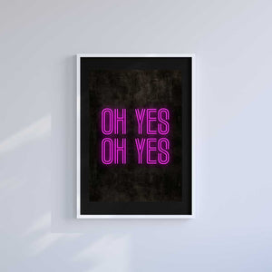 Large (A2) 16.5" x 23.4" inc Mount-Black-Oh Yes - Wall Art Print-Famous Rebel