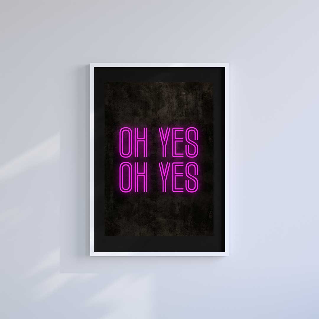 Medium (A3) 11.75" x 16.5" inc Mount-Black-Oh Yes - Wall Art Print-Famous Rebel