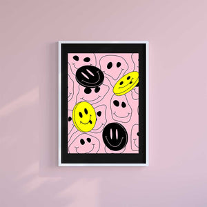Large (A2) 16.5" x 23.4" inc Mount-Black-Pink Acid Trip - Wall Art Print-Famous Rebel