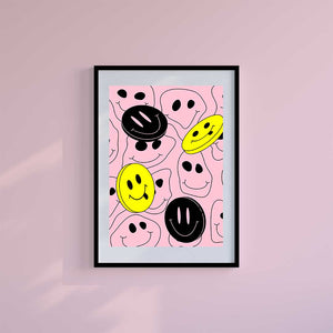 Large (A2) 16.5" x 23.4" inc Mount-White-Pink Acid Trip - Wall Art Print-Famous Rebel