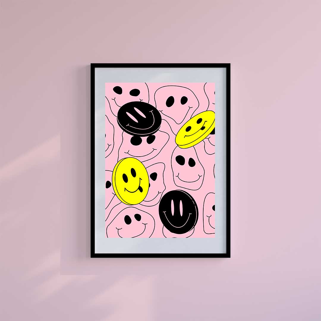 Medium (A3) 11.75" x 16.5" inc Mount-White-Pink Acid Trip - Wall Art Print-Famous Rebel