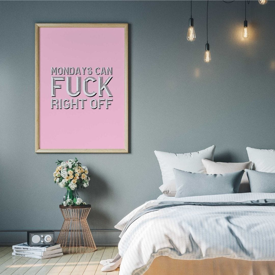 -Pink Mondays - Wall Art Print-Famous Rebel