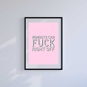 Medium (A3) 11.75" x 16.5" inc Mount-White-Pink Mondays - Wall Art Print-Famous Rebel