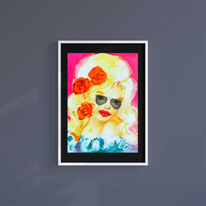 Large (A2) 16.5" x 23.4" inc Mount-Black-Poppy - Wall Art Print-Famous Rebel