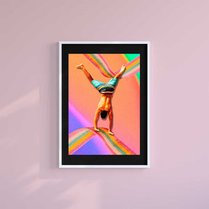 Large (A2) 16.5" x 23.4" inc Mount-Black-Rainbow Flips - Wall Art Print-Famous Rebel