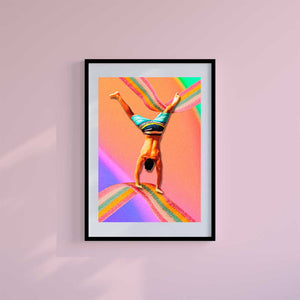 Large (A2) 16.5" x 23.4" inc Mount-White-Rainbow Flips - Wall Art Print-Famous Rebel