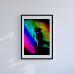 Large (A2) 16.5" x 23.4" inc Mount-White-Rainbow Girl - Wall Art Print-Famous Rebel