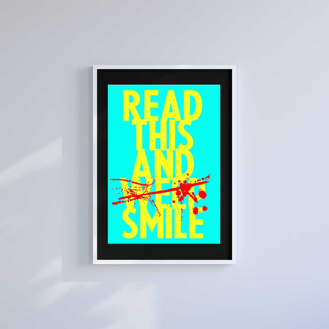 Large (A2) 16.5" x 23.4" inc Mount-Black-Read This - Wall Art Print-Famous Rebel