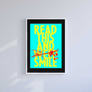 Large (A2) 16.5" x 23.4" inc Mount-Black-Read This - Wall Art Print-Famous Rebel