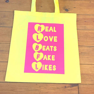Real•Love•Fake- Tote Bag Famous Rebel