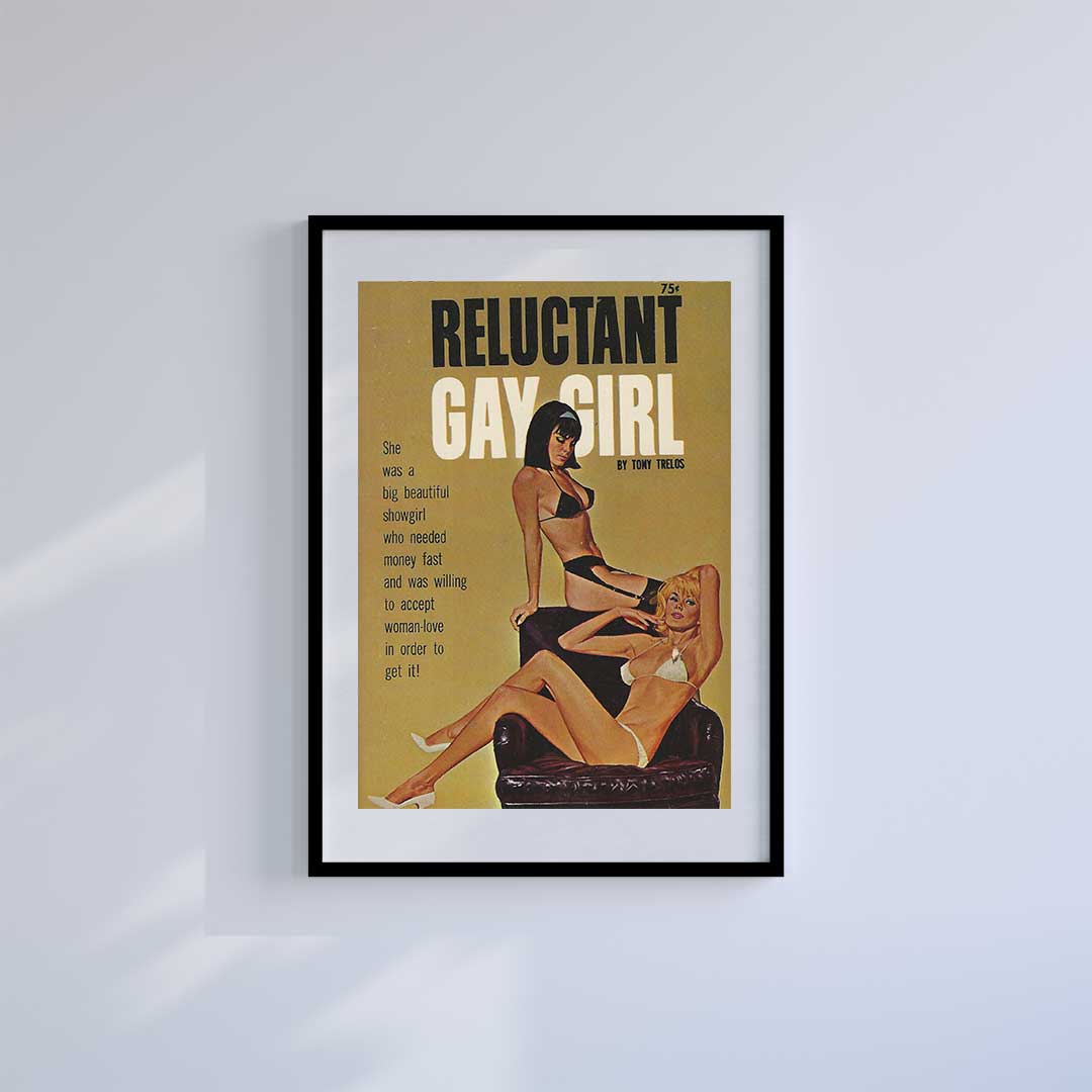 Large (A2) 16.5" x 23.4" inc Mount-White-Reluctant Girl - Wall Art Print-Famous Rebel