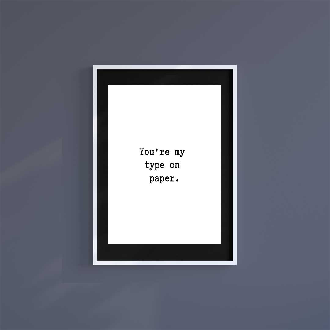 Large (A2) 16.5" x 23.4" inc Mount-Black-Right Type - Wall Art Print-Famous Rebel