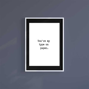 Large (A2) 16.5" x 23.4" inc Mount-Black-Right Type - Wall Art Print-Famous Rebel