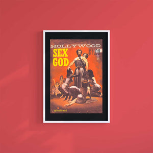 Large (A2) 16.5" x 23.4" inc Mount-Black-Sex God - Wall Art Print-Famous Rebel