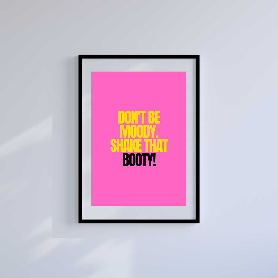 Large (A2) 16.5" x 23.4" inc Mount-White-Shake That Booty- Wall Art Print-Famous Rebel