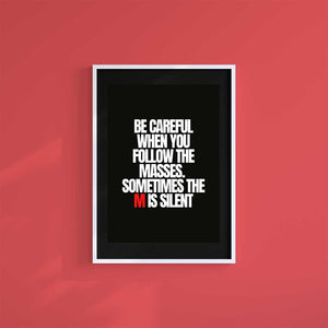 Large (A2) 16.5" x 23.4" inc Mount-Black-Silent M- Wall Art Print-Famous Rebel