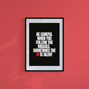 Medium (A3) 11.75" x 16.5" inc Mount-White-Silent M- Wall Art Print-Famous Rebel