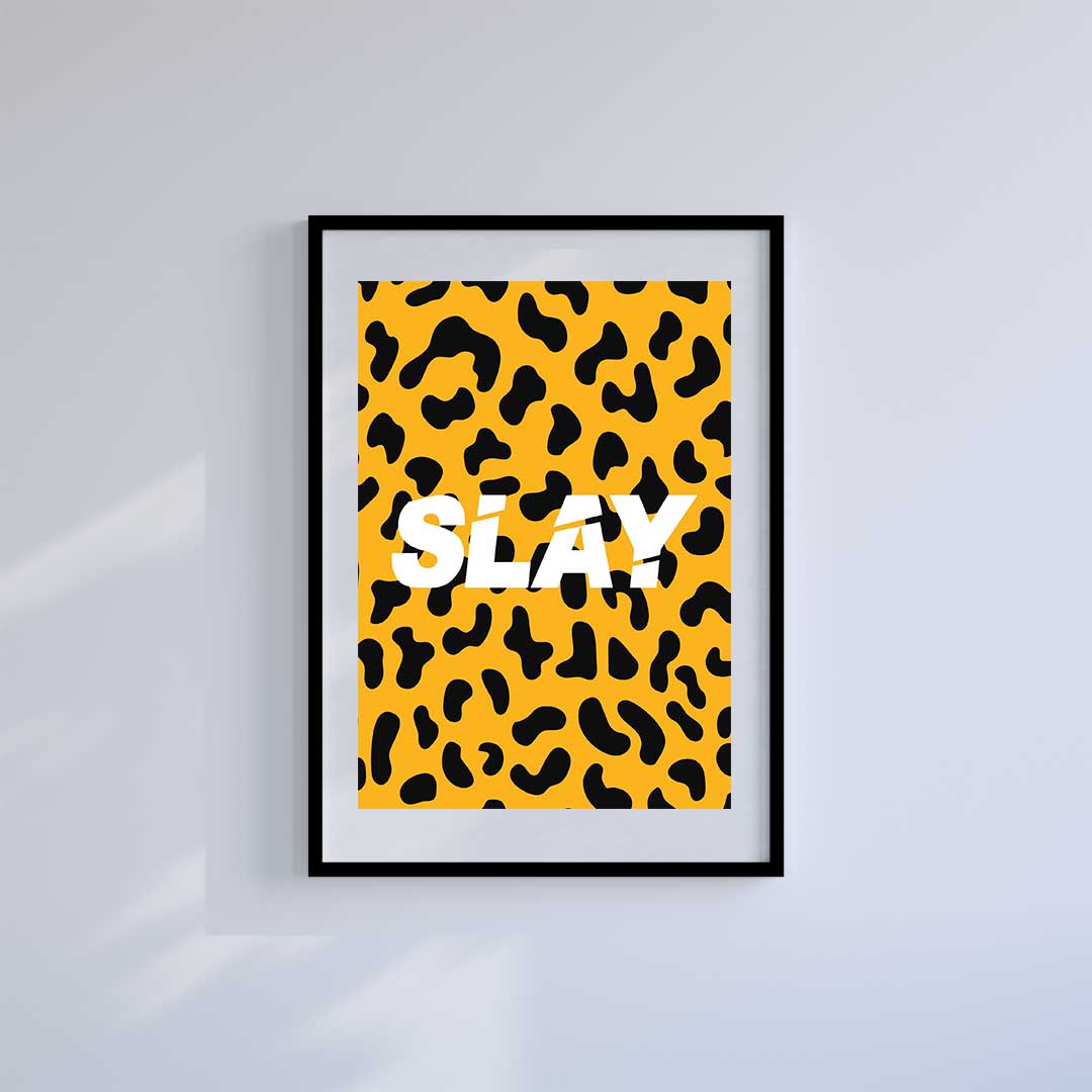 Large (A2) 16.5" x 23.4" inc Mount-White-Slay - Wall Art Print-Famous Rebel