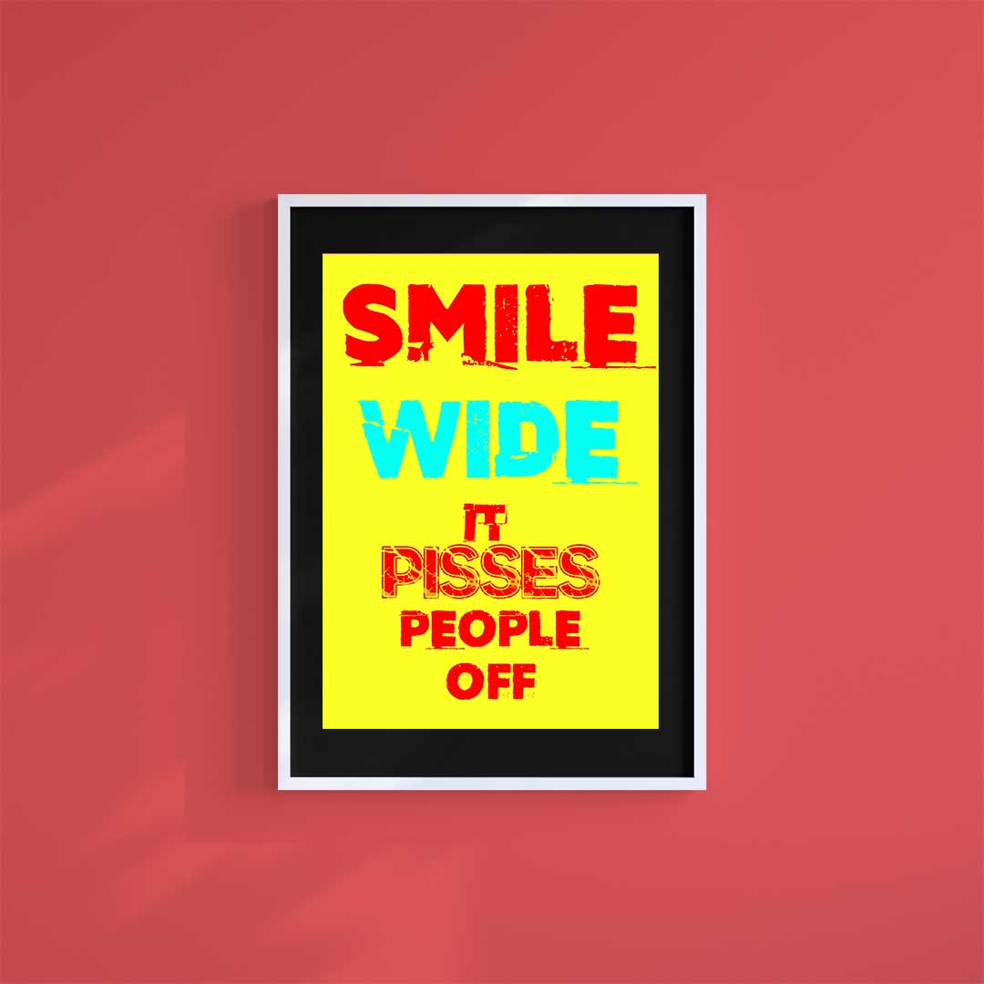 Small 10"x8" inc Mount-Black-Smile Wide- Wall Art Print-Famous Rebel